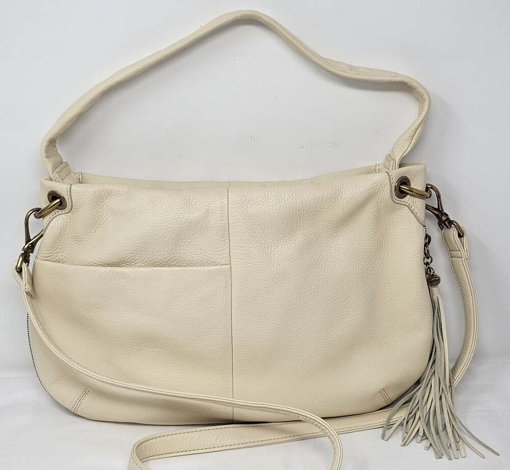 HOBO International Vale Leather  Shoulder Convertible Bag Off White Cream NWOT